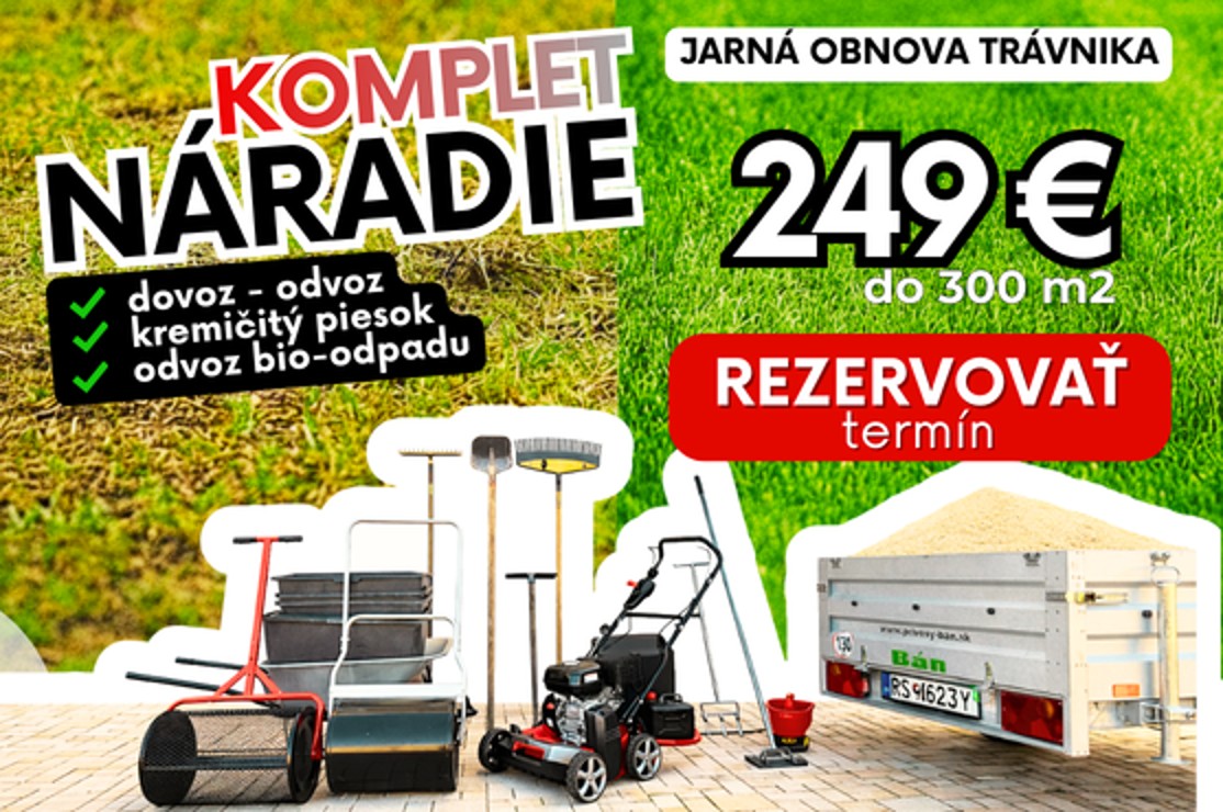 Naradia na aerifikáciu a vertikutáciu trávnika