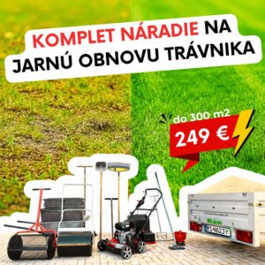 Kompletný balíček náradia na jesennú regeneráciu trávnika s pieskom a odvozom odpadu